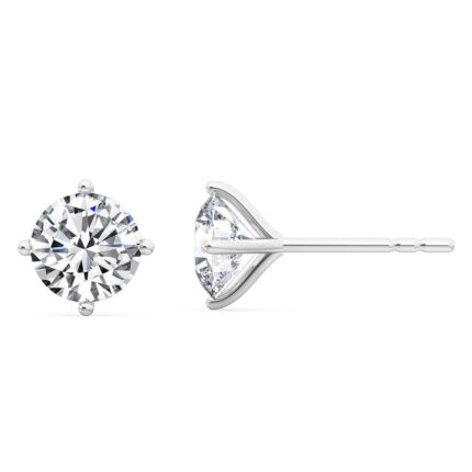 5 Carat (ctw) 14K White Gold Round Cut LAB GROWN Diamond Solitaire Earrings Color E-F Clarity VS2-SI1