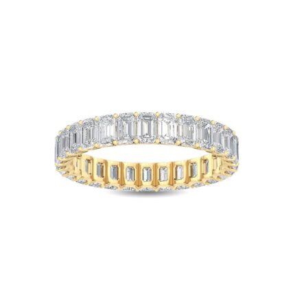 2 Carat (ctw) 10K Yellow Gold Emerald Cut LAB GROWN Diamond Eternity Band (Color E-F Clarity VS2-SI1) SJR56076-W