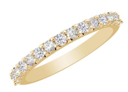 0.25 Carat Round LAB GROWN Gemstone and LAB GROWN Gemstone Diamond Wedding Band (5.5ct Center, AAAA Heirloom Quality) RIPS10W9DI 10K Yellow Gold