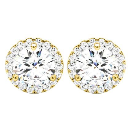 3 Carat (ctw) Round Halo Diamond Earrings Value Collection 10K White Gold - 3.00