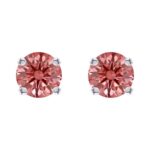 Houston Diamond District Classic 4 Prong Diamond Stud Earrings for Women 14K White Gold 4.01 Carat LAB GROWN Green Diamond