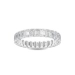 Houston Diamond District 1 to 10 Carat Emerald Cut LAB GROWN Diamond Eternity Band (Color E-F Clarity VS2-SI1) Platinum 1 Carat Size-5.5