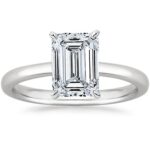 Houston Diamond District 0.5 to 7 Carat Lab Grown Solitaire Emerald Cut IGI CERTIFIED Diamond Engagement Ring (E-F Color VS1-VS2 Clarity) 14K White Gold 5 Carat Size-6.5