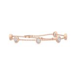 2.5 Carat (ctw) 14K Rose Gold Oval Cut LAB GROWN Diamond Bracelet (Color E-F Clarity VS2-SI1)