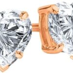 Houston Diamond District 0.5 to 6 Carat IGI Certified LAB-GROWN Diamond Earrings 4 Prong Screw Back Luxury Collection (D-E COLOR, VS1-VS2 CLARITY) 14K Rose Gold 1.75 Carat Heart Shape