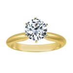 Houston Diamond District 1 to 5 Carat IGI CERTIFIED Lab Grown Diamond 6 Prong Solitaire Round Cut Engagement Ring (E-F Color VS2-SI1 Clarity) 14K Yellow Gold 2 Carat Size: 7.25