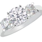 Houston Diamond District 1 to 6 Carat Round Cut 14K White Gold LAB GROWN Gemstone and LAB GROWN Diamond Engagement Ring (AAAA Heirloom Quality) Diamond 6 Carat Size-4.5