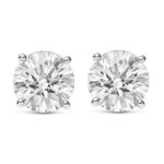 Houston Diamond District 0.5 to 12 Carat IGI Certified LAB GROWN Diamond Stud Earrings for women 4 Prong Push Back (E/F Color VS2/SI1 CLARITY) 14K White Gold 4 Carat Round Diamond Earrings