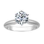Houston Diamond District 1 to 5 Carat IGI CERTIFIED Lab Grown Diamond 6 Prong Solitaire Round Cut Engagement Ring (E-F Color VS2-SI1 Clarity) 18K White Gold 4 Carat Size: 10.5