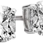 Houston Diamond District 0.5 to 6 Carat IGI Certified LAB-GROWN Diamond Earrings 4 Prong Screw Back Luxury Collection (D-E COLOR, VS1-VS2 CLARITY) Platinum 1.5 Carat Cushion Shape
