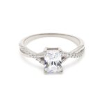 Houston Diamond District 1-5 Carat (ctw) LAB GROWN Diamond Side Stone Engagement Ring (Color E-F Clarity VS2-SI1) Platinum 1 Carat Emerald Shape - Image 2