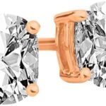 Houston Diamond District 0.5 to 6 Carat IGI Certified LAB-GROWN Diamond Earrings 4 Prong Screw Back Luxury Collection (D-E COLOR, VS1-VS2 CLARITY) 14K Rose Gold 1.75 Carat Cushion Shape
