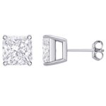 Houston Diamond District 0.5 to 12 Carat IGI Certified LAB GROWN Diamond Stud Earrings for women 4 Prong Push Back (E/F Color VS2/SI1 CLARITY) 14K White Gold 0.5 Carat Princess Diamond Earrings