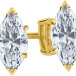 Houston Diamond District 0.5 to 6 Carat IGI Certified LAB-GROWN Diamond Earrings 4 Prong Screw Back Luxury Collection (D-E COLOR, VS1-VS2 CLARITY) 18K Yellow Gold 0.75 Carat Marquise Shape