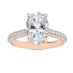 Houston Diamond District 1 to 5 Carat Oval, Round Cut LAB GROWN Diamond Vintage Engagement Ring (Color D-E Clarity VS1-VS2) 14K Rose Gold 1.5 Carat Size-5.5