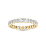 Houston Diamond District 1 to 8 Carat (ctw) Princess Cut LAB GROWN Diamond Eternity Band (Color E-F Clarity VS2-SI1) 14K Yellow Gold 6 Carat Size-5.5