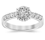 Houston Diamond District 1 to 8 Carat Prong Set Round Cut Lab-Grown Diamond Engagement Ring for Women (E-F VS2-SI1) 14K White Gold 1.5 Carat Size-9