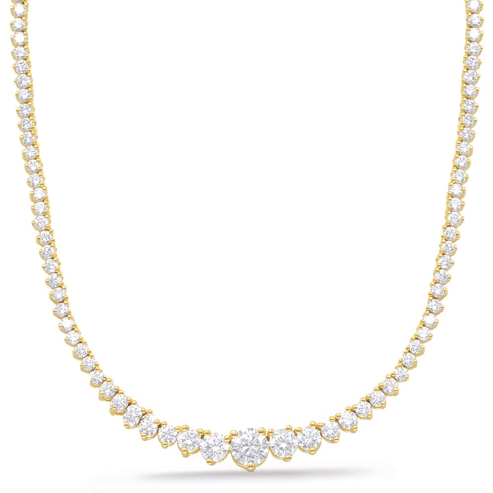 51JJM8ZsD-L Houston Diamond District 3 to 50 Carat LAB GROWN 17" Straight and Graduating Diamond Tennis Riviera Necklace (D-E Color, VS1-VS2 Clarity) 3 Prong Round Cut 14K Yellow Gold 40 Carat Graduating Necklace - Image 1