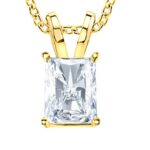Houston Diamond District 0.38 to 5 Carat IGI Certified LAB GROWN Diamond Solitaire Pendant Necklace Jewelry for Women with 18" Gold Chain 14K Yellow Gold 0.64 Carat Radiant Shape