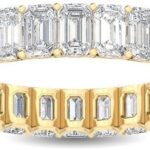 Houston Diamond District 1 to 10 Carat Emerald Cut LAB GROWN Diamond Eternity Band (Color E-F Clarity VS2-SI1) 18K Yellow Gold 1 Carat Size-4