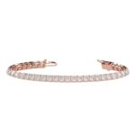 Houston Diamond District 2 to 28 Carat Lab Grown Diamond Classic Tennis Bracelet 4-Prong Setting for Women (E-F Color, VS2-SI1 Clarity) 14K Rose Gold 15 Carat Asscher Shape