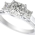 Houston Diamond District 0.5 to 5 Carat 14K White Gold IGI Certified LAB Grown Diamond 3 Stone Engagement Ring (D-E Color, VS1-VS2 Clarity) Princess Shape 1 Carat Size-4.51