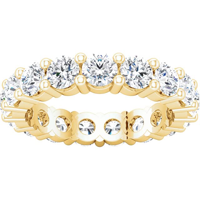 51cdhEZRyCL Houston Diamond District 1-10 Carat LAB GROWN Diamond Eternity Wedding Anniversary Stackable Ring Band for Women Ultra Premium Collection (E-F Color VS2-SI1 Clarity) 14K Yellow Gold 2 Carat Size-4.01 - Image 1