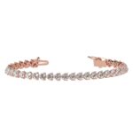 Houston Diamond District 2 to 28 Carat Lab Grown Diamond Classic Tennis Bracelet 4-Prong Setting for Women (E-F Color, VS2-SI1 Clarity) 14K Rose Gold 2 Carat Heart Shape