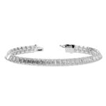 Houston Diamond District 2 to 28 Carat Lab Grown Diamond Classic Tennis Bracelet 4-Prong Setting for Women (E-F Color, VS2-SI1 Clarity) 14K White Gold 2 Carat Emerald Shape