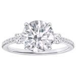 Houston Diamond District 1 to 6 Carat Round LAB GROWN Diamond Engagement Ring (AAAA Heirloom Quality) 14K White Gold 3 Carat Size: 5