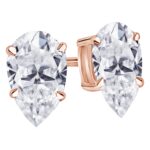 Houston Diamond District 0.5 to 12 Carat IGI Certified LAB GROWN Diamond Stud Earrings for women 4 Prong Push Back (E/F Color VS2/SI1 CLARITY) 14K Rose Gold 0.5 Carat Pear Diamond Earrings
