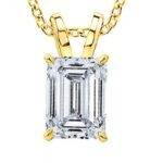 Houston Diamond District 0.38 to 5 Carat IGI Certified LAB GROWN Diamond Solitaire Pendant Necklace Jewelry for Women with 18" Gold Chain 14K Yellow Gold 0.38 Carat Emerald Shape