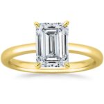 Houston Diamond District 0.5 to 7 Carat Lab Grown Solitaire Emerald Cut IGI CERTIFIED Diamond Engagement Ring (E-F Color VS1-VS2 Clarity) 14K Yellow Gold 5 Carat Size-4