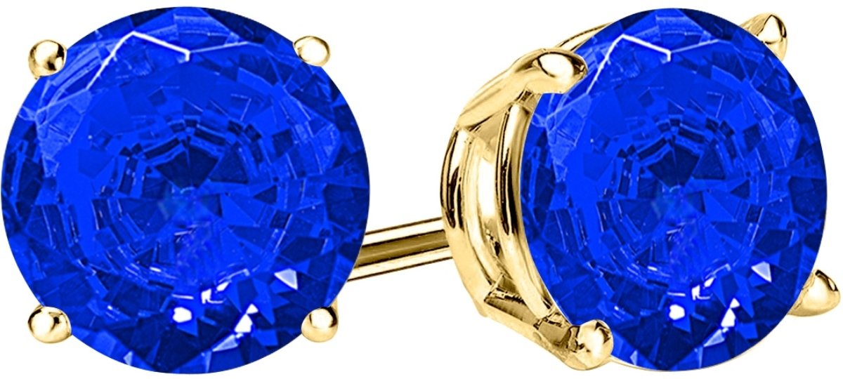 61KeZ6kP7FL Platinum 0.75 Carat Natural Sapphire Stud Earrings 4 Prong Push Back for Women - Image 1