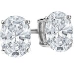 Houston Diamond District 0.5 to 10 Carat IGI Certified LAB-GROWN Diamond Oval Cut Stud Earrings for Women 4 Prong Screw Back (D-E Color, VS1-VS2 Clarity) 18K Rose Gold 10 Carat Oval Shape