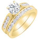 Houston Diamond District 1 to 6 Carat Cushion Shape LAB GROWN Diamond and LAB GROWN Diamond Wedding Bridal Set (AAAA Heirloom Quality) 14K Yellow Gold 5.5 Carat Size-4.5