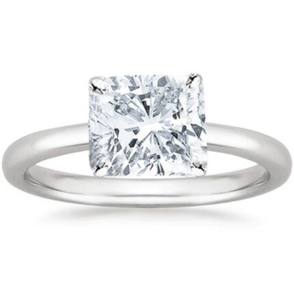 Houston Diamond District 1 to 5 Carat LAB GROWN Solitaire IGI CERTIFIED Diamond Engagement Ring (E-F Color VS2-SI1 Clarity) Cushion Shape 3 Carat Size-5.5