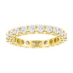 Houston Diamond District 1-10 Carat LAB GROWN Diamond Eternity Wedding Anniversary Stackable Ring Band for Women Ultra Premium Collection (E-F Color VS2-SI1 Clarity) 14K Yellow Gold 10 Carat Size-9.5