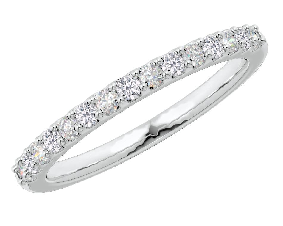 51uf1eKeouL Houston Diamond District 1 to 6 Carat Round Cut 14K White Gold LAB GROWN Gemstone and Alternating LAB GROWN Diamond Wedding Band (AAAA Heirloom Quality) Diamond 6 Carat Size-7 - Image 1